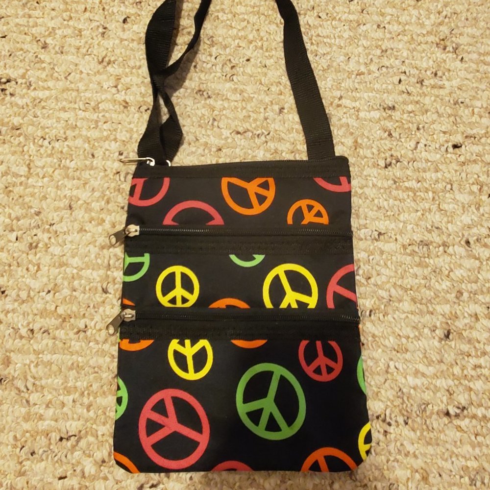 Peace Sign Slim Crossbody